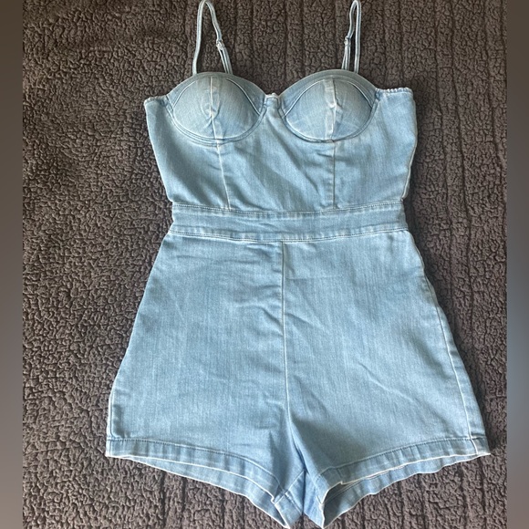 One piece. Jean shorts. - Picture 3 of 4